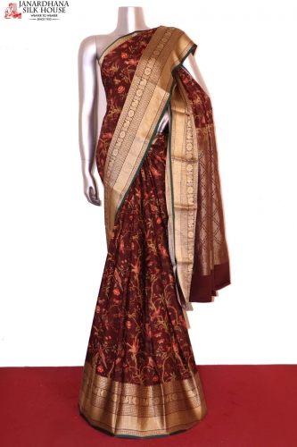 Exquisite Printed Crepe Silk Saree